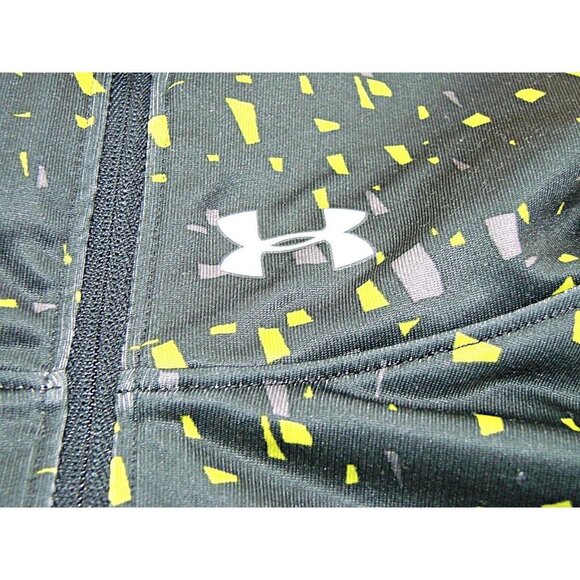 Under Armour Womens Fitted Cold Gear 1/2 Zip Pullover Blk Gray Yellow M/L Thumb - Picture 9 of 12